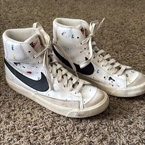 Nike High-Top Sneakers with Paint Splatter
